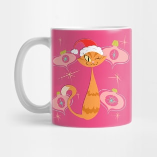 Orange Cat with Pink Ornaments Mug